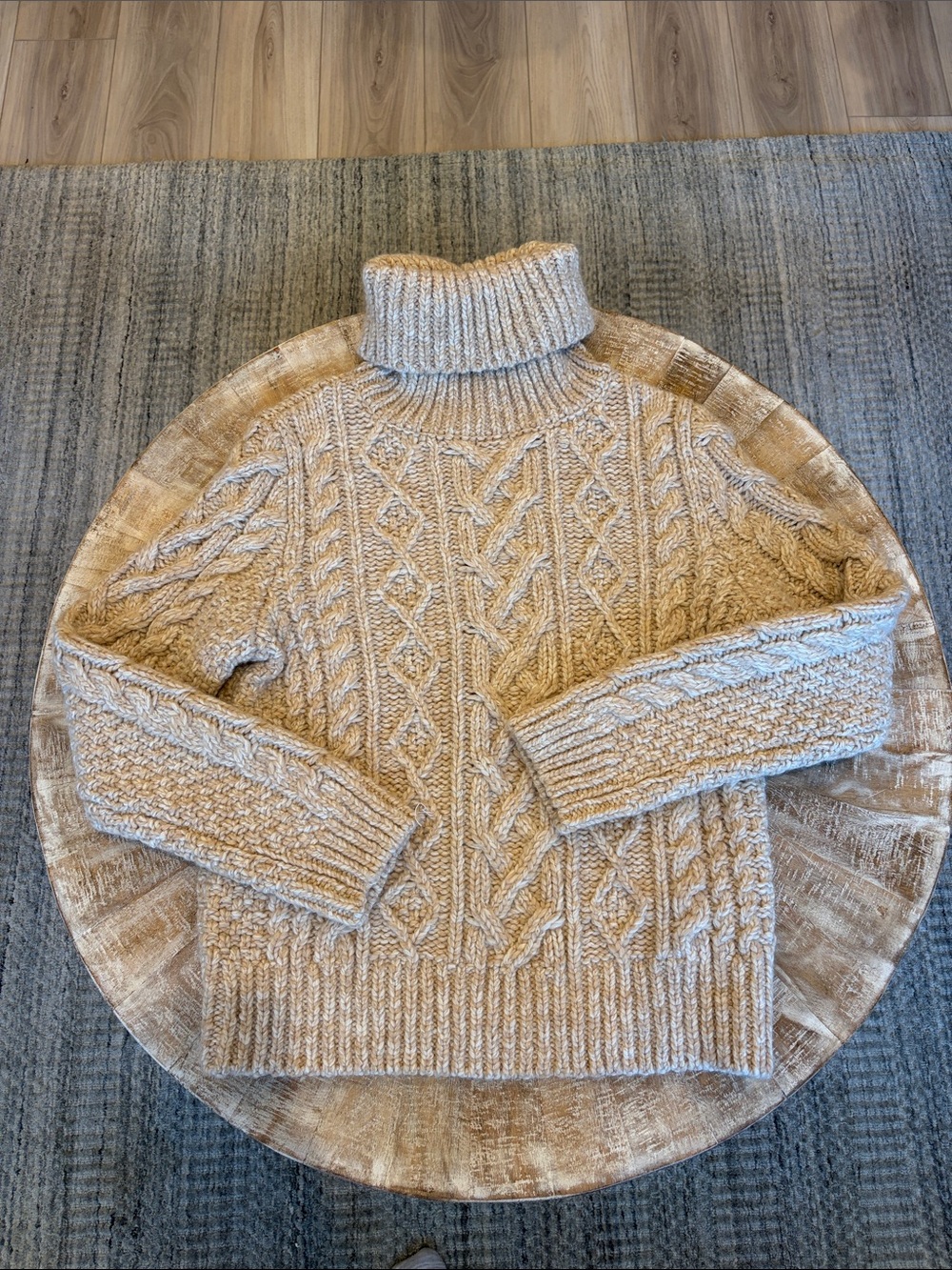 Banana Republic Cream Cable Knit Turtleneck Sweater